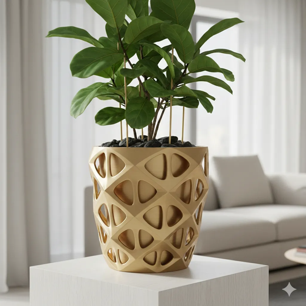 Cache-pot "L'onde géométrique"